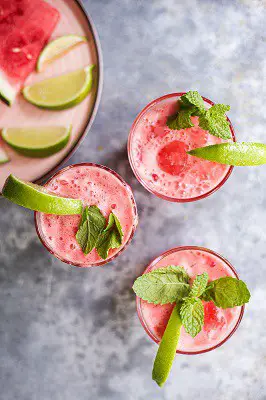 Watermelon limeade cocktails