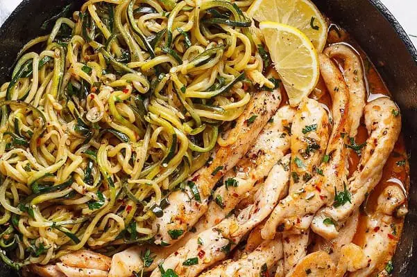 Keto butter chicken with zucchini zoodles