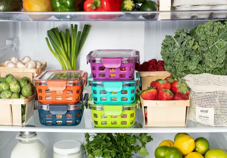 Keto meal prep idea containers in fridge