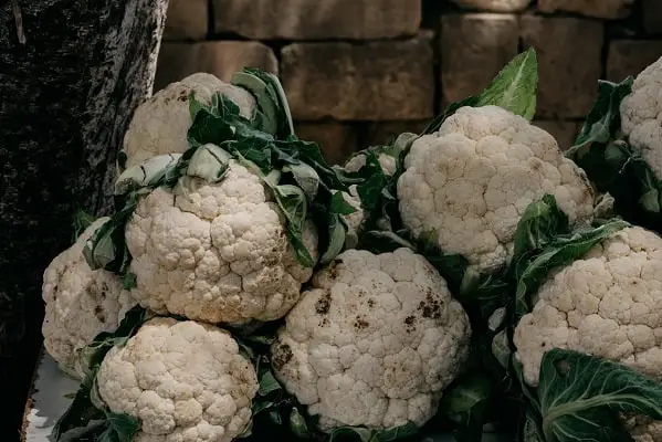 6 or 7 cauliflower heads