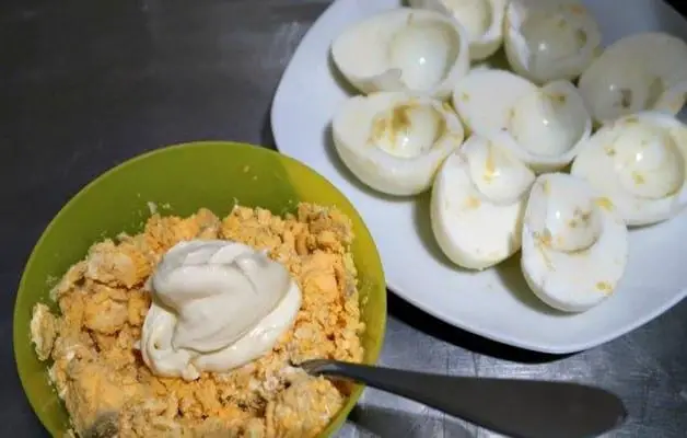 Two ingredient keto deviled eggs