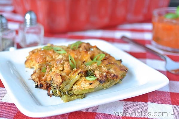 Cheddar chicken and broccoli keto casserole