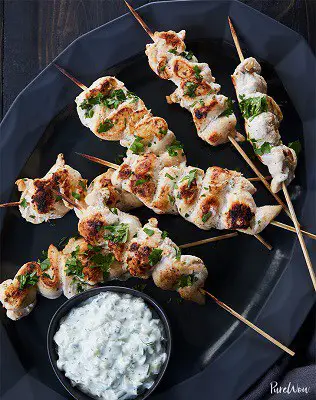 Greek lemon chicken skewers