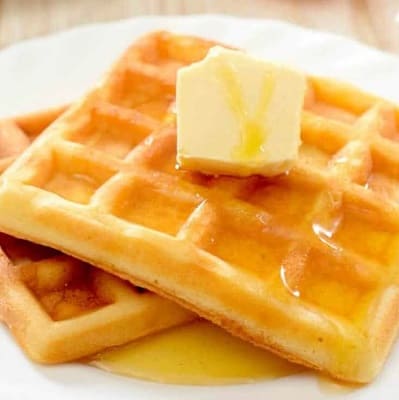 Egg fast diet waffles with butter on top