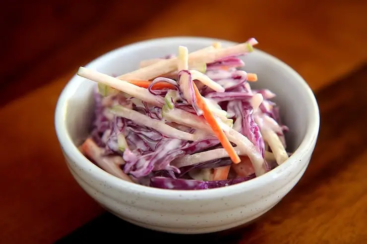 Low-carb coleslaw recipes in a bowl