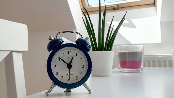 Clock on a table