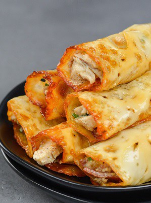 Keto bacon chicken taquitos