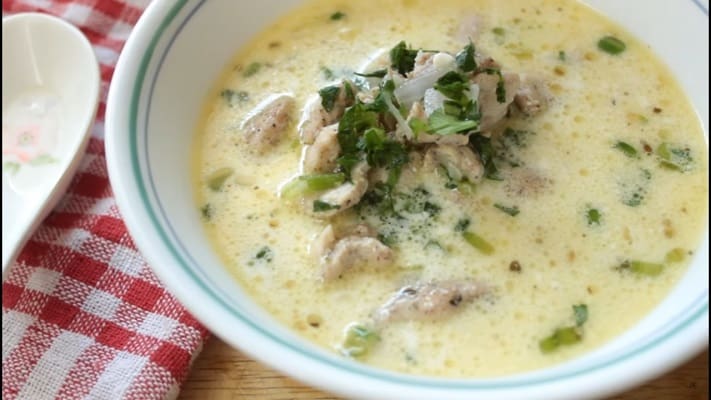 Keto cream of chicken soup for the soul in a bowl