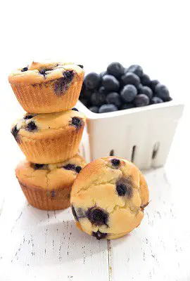 Keto yogurt muffins stacked