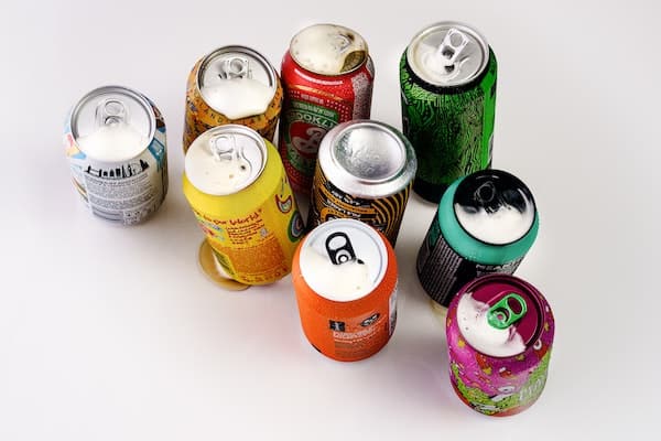 Collection of soda cans