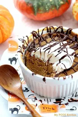 Pumpkin Mug cake in a dish