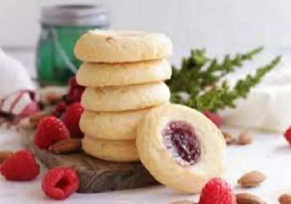 Keto raspberry thumbprint cookies