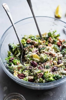 Mediterranean low carb broccoli salad