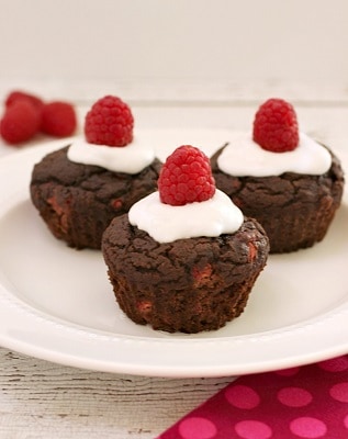 Frosted chocolate raspberry cupcakes