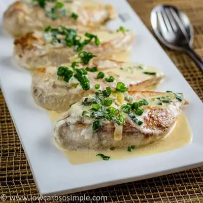 Keto chicken in creamy green onion sauce - delicious keto easter recipes