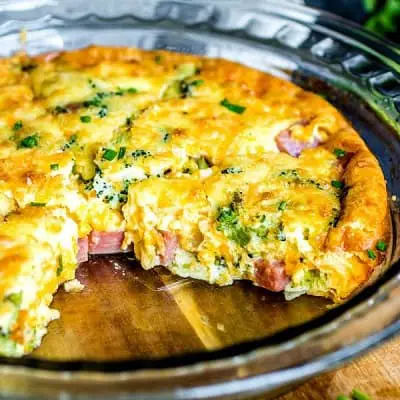 Low carb ham and cheese crustless quiche