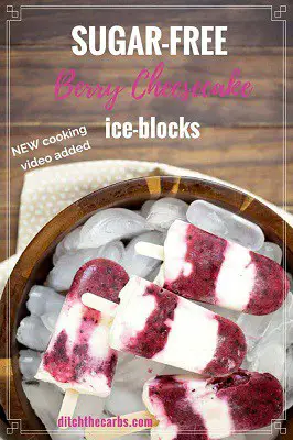 berry cheesecake keto popsicles