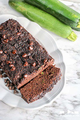 Low carb chocolate zucchini bread