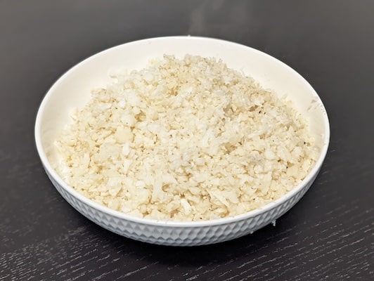 cauliflower rice in a bowl