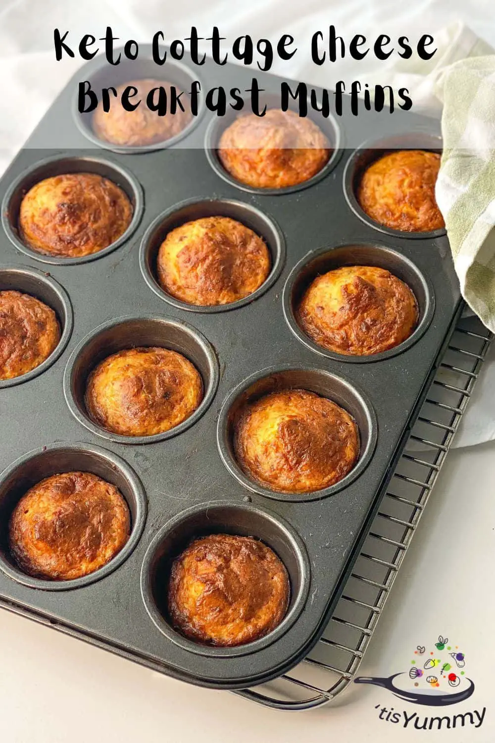 keto cottage cheese breakfast muffins still in the tin!