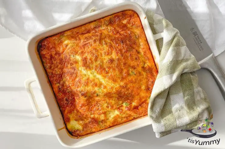 keto quiche with no crust in baking pan