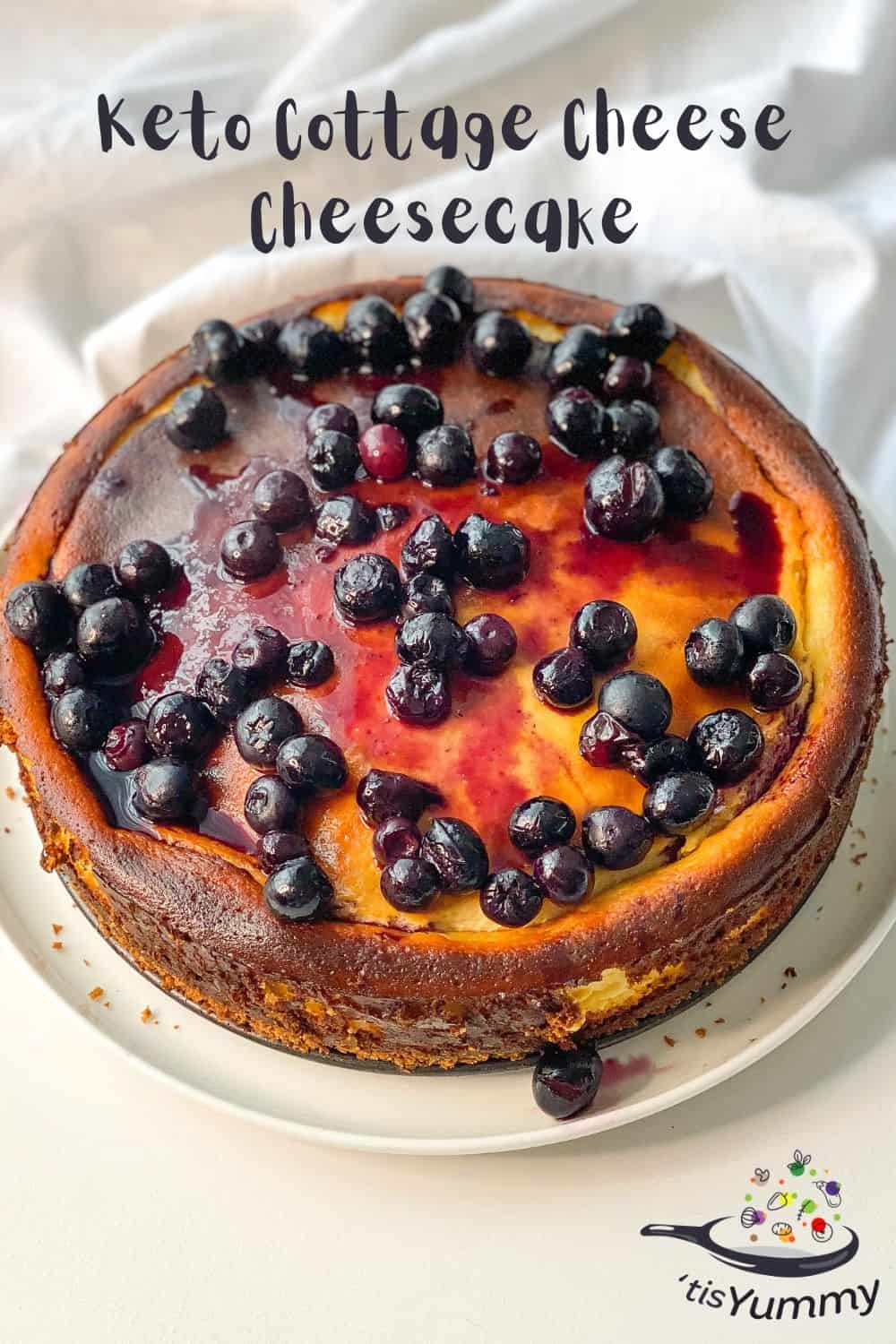 KEto cottage cheese cheesecake pin image