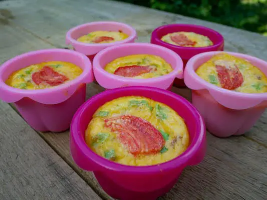keto egg muffins in little muffin cups
