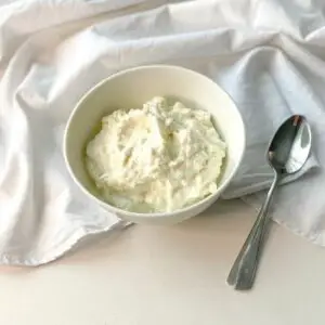 keto whipped cottage cheese dessert in a cup