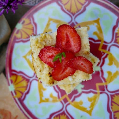 keto ricotta cake from birdseye view