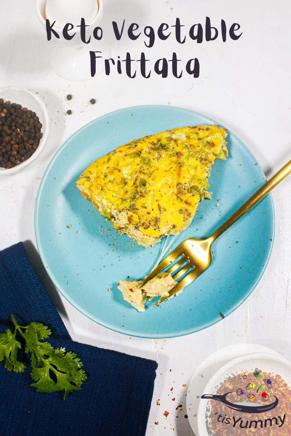 Keto vegetable frittata pin image