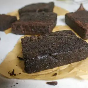 vegan keto brownies on baking paper